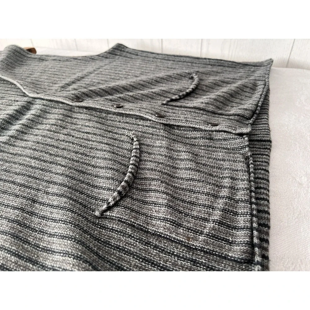 Vintage 90s Banana Republic Wool Knit Vest Men's Stripe Kurt Cobain Button Front